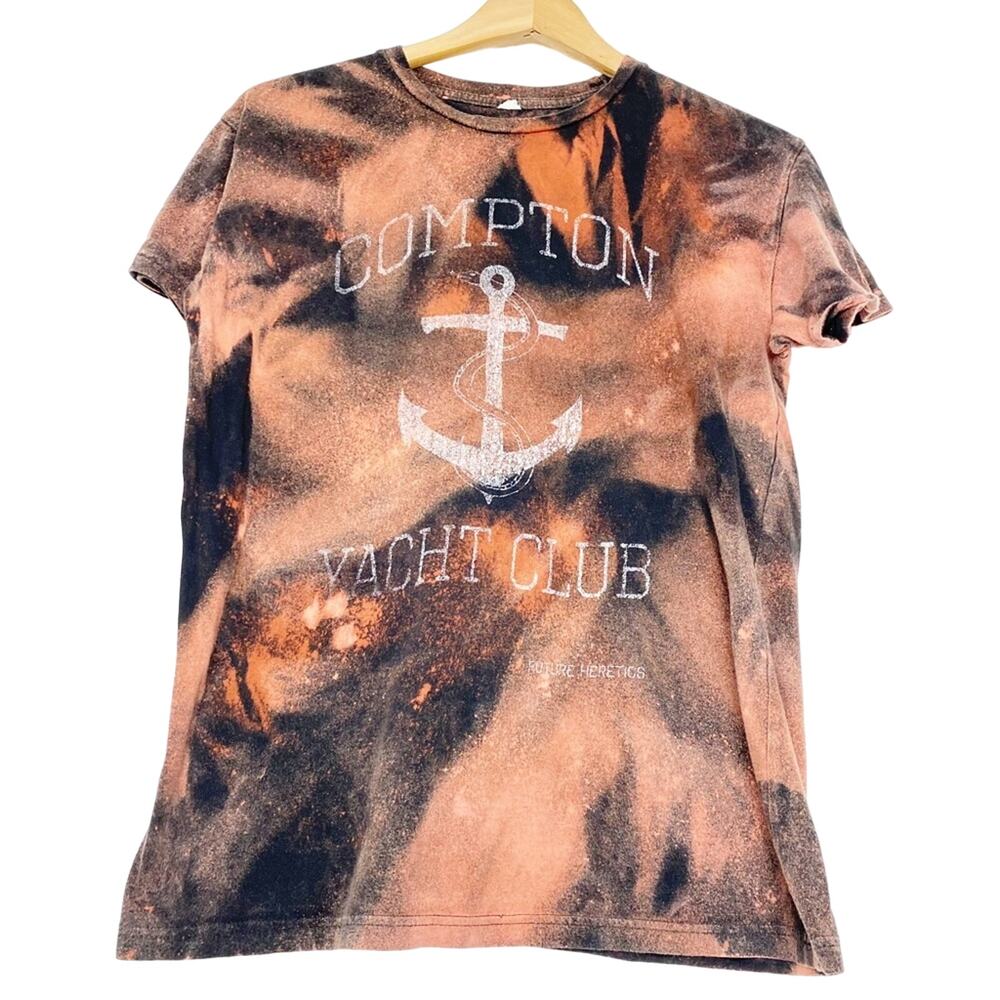 Compton Yacht Club Marbleized Bleach Tie Dye Tee Shirt Women’s S/M